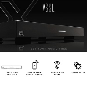 VSSL A.3x Native Audio Streaming Amplifier System, 3 Zone, 6 Channel