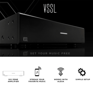 VSSL A.6x Native Audio Streaming Amplifier System, 6 Zone, 12 Channel